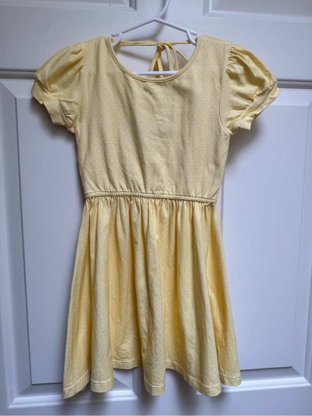 Omi Jo Yellow with White Polka Dot Twirl Dress Girl size 4 (A) Well Dressed Wolf